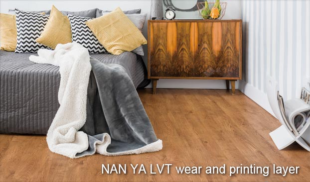 LVT wear and printing layer